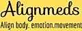Alignmeds logo with the tagline “Align body. emotion. movement.”